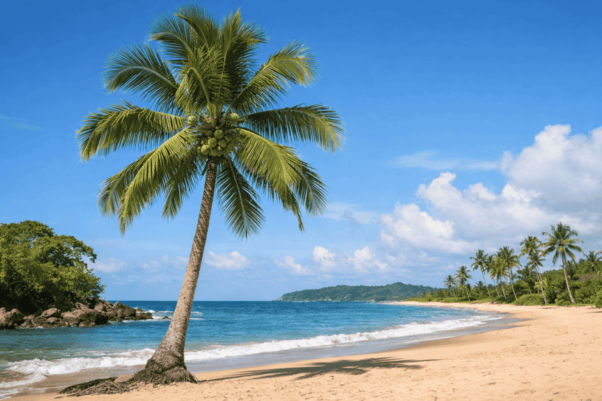 Cocos nucifera – Coqueiro, palmeira tropical de grande porte